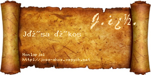 Jósa Ákos névjegykártya